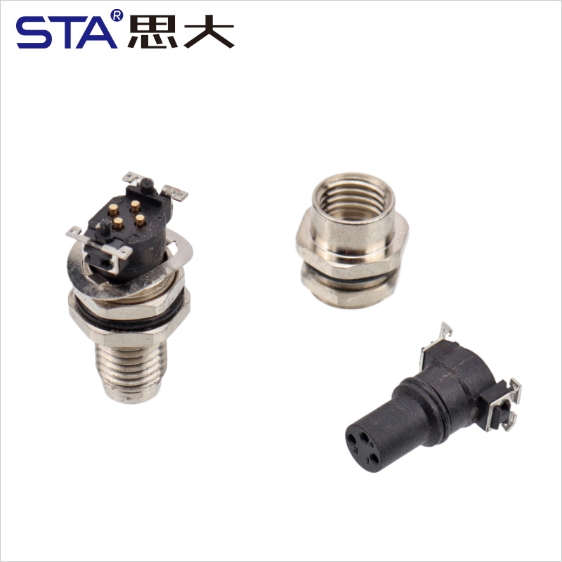 Разъем M8 SMD, с 3, 4, 5, 6, 8 контактов