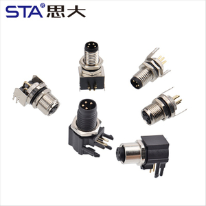 Пластиковый угловой разъем M8 с задним креплением, с быстроразъемным креплением, с задним креплением