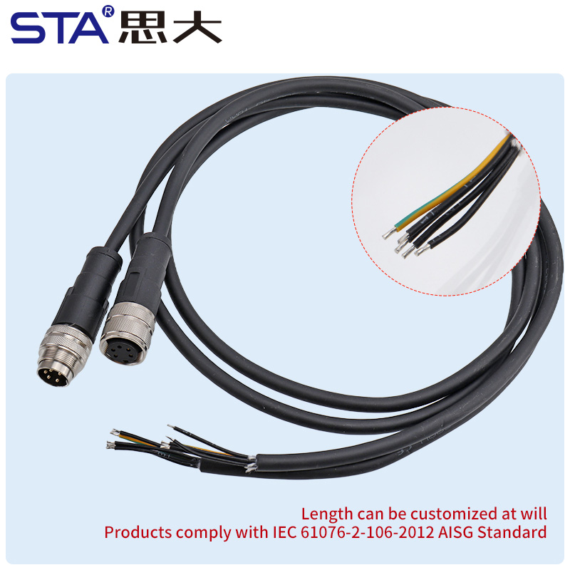 M16 неэкранированный overmolded разъём IP67 прямой угловой/90°