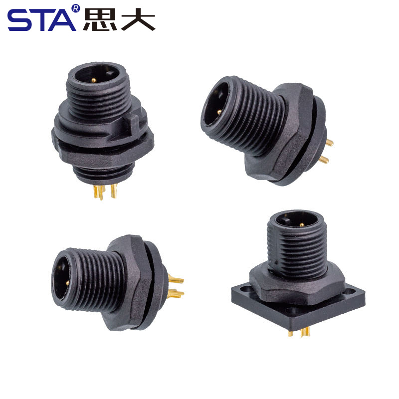 E7 7/16"-28UNS резьбовой панельный разъём Male под пайку/PCB гнездо IP67