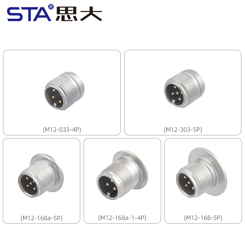 M12 стеклоспечённый герметичный датчик разъём 316L, 4/5 контактов