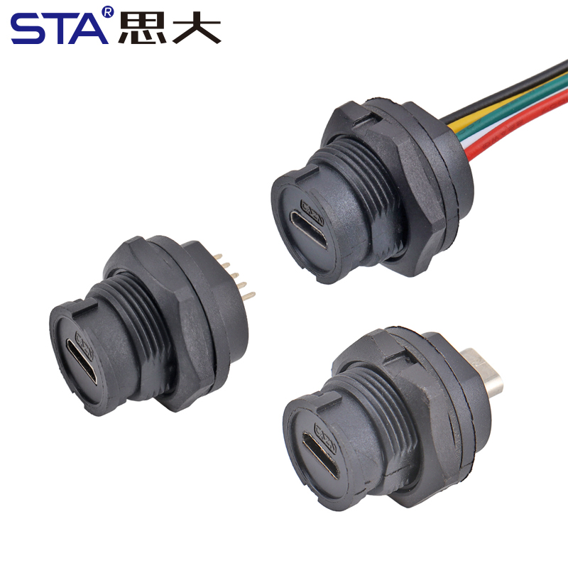 Герметичный разъем Micro USB IP67/IP68 с байонетным зажимом