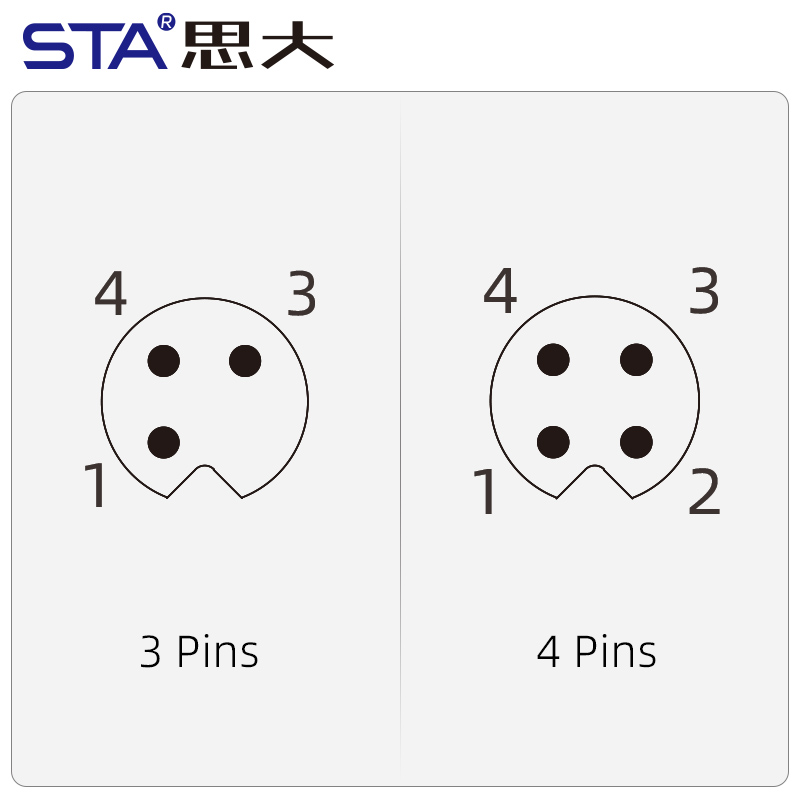 Влагозащищённый разъём M5 для монтажа на плату, 3/4 контакта, фронтальное и тыльное исполнение