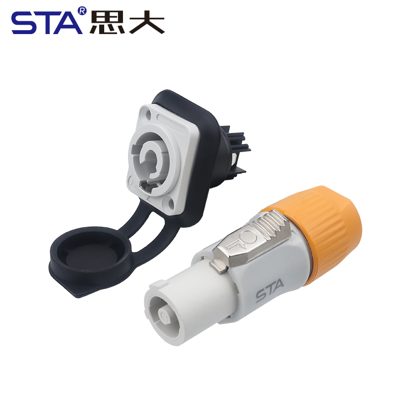 Разъем SNP Powercon: 3-контактный фиксируемый силовой штекер 20A 250V