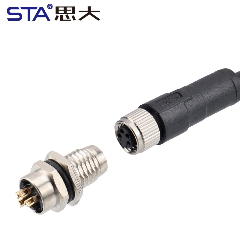 Водонепроницаемый разъем M8 с металлическим интерфейсом, с пайкой, с передним/задним креплением, 3, 4, 5, 6, 8 контактов