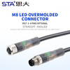 Водонепроницаемый прямой разъем M8 LED «папа-мама» Литой штекерный разъем 3, 4 контакта