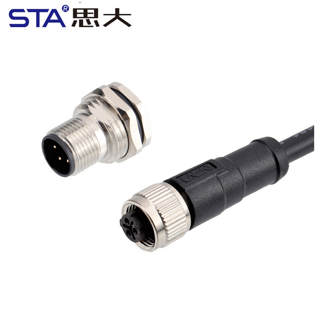 M12 C-Code Круглые Водонепроницаемые Разъёмы — Панельные Solder/PCB Гнёзда, Прямые/Угловые Штекеры, Литые Кабели PVC/TPU