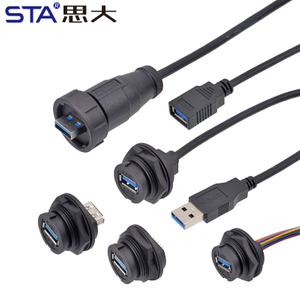  Кабель USB 3.0 с байонетным водонепроницаемым разъемом, литой (опрессованный), IP67/IP68