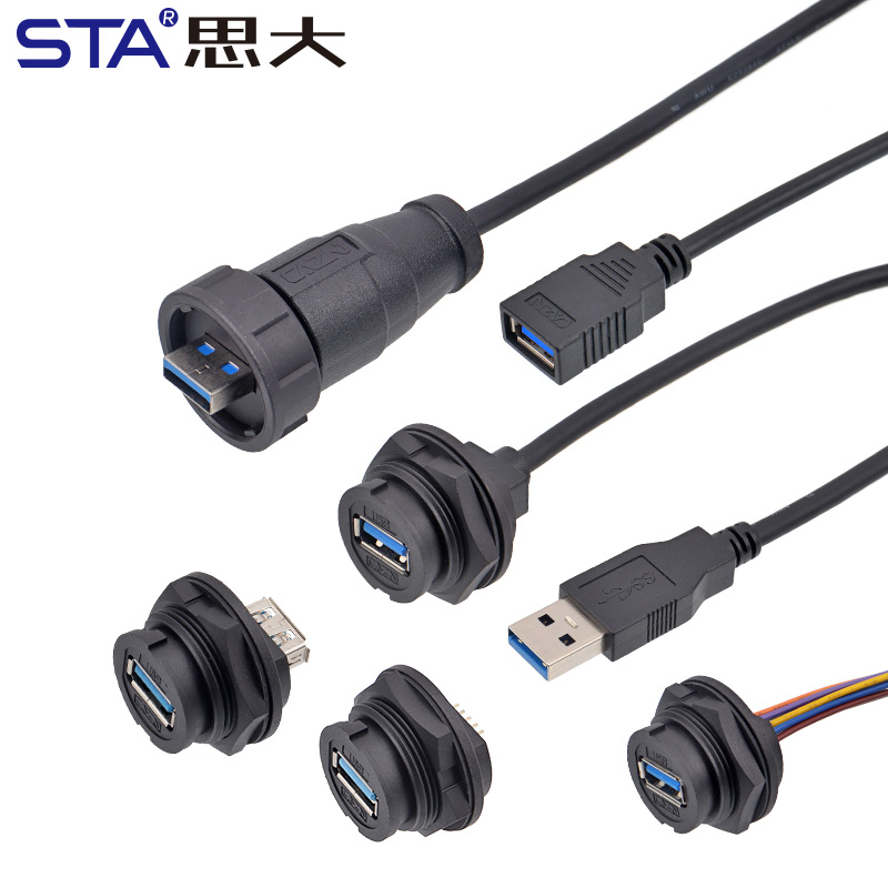  Кабель USB 3.0 с байонетным водонепроницаемым разъемом, литой (опрессованный), IP67/IP68