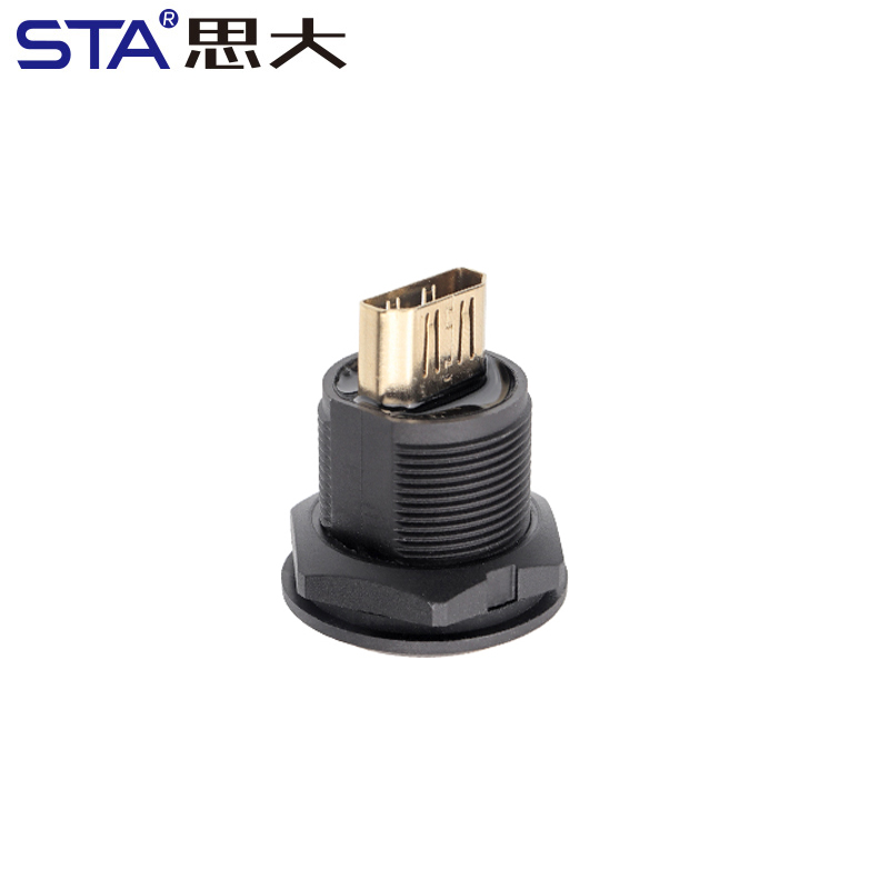 EP-HDMI резьбовая Передняя панель: двухсторонняя розетка «мама–мама»