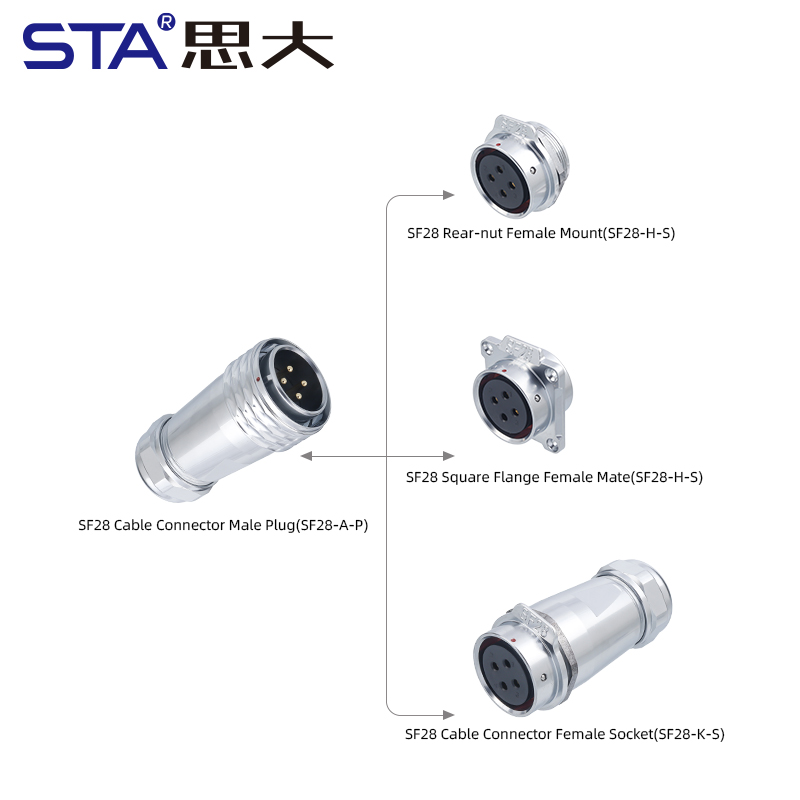 Разъем SF28: Сверхмощный Металлический Соединитель IP67 (28 мм)