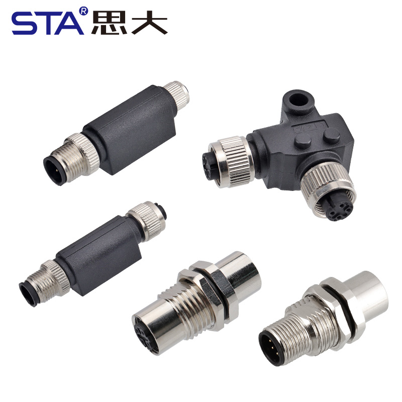 IP67 M12 I/L Адаптер к M12/M8 B/D Код 2 3 4 5 6 8 контактов