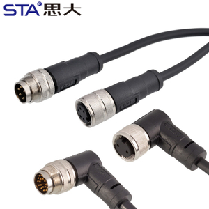 M16 неэкранированный overmolded разъём IP67 прямой угловой/90°