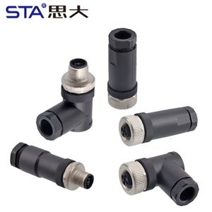 М12 T-код Силовой Прямой/Угловой Пластиковый Разборный Разъём IP67, 60V/12A