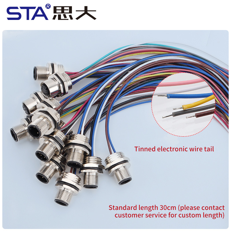 Металлический разъём M12 Solder PG9/M12/M16, фронт/тыл монтаж