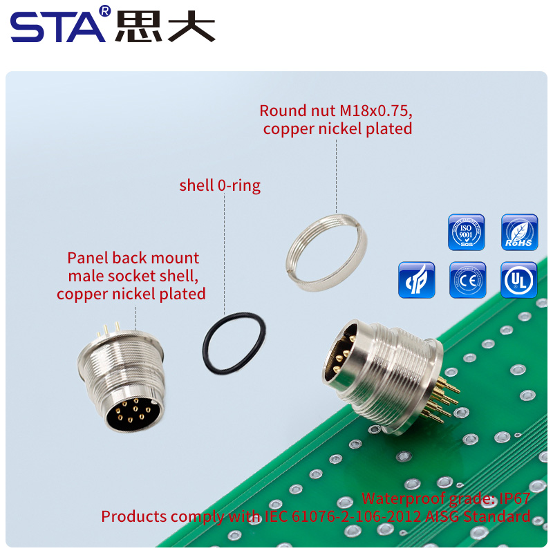 M16 IP67 PCB панельный разъём розетка вилка