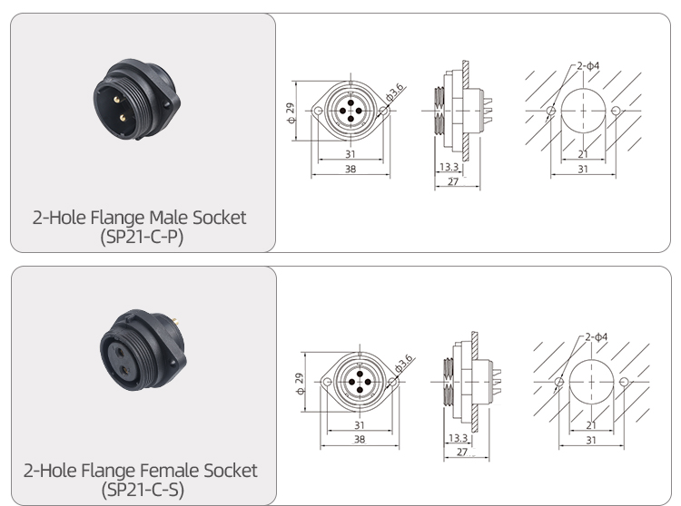 SP21 IP68 Разъем: Мощный Водонепроницаемый Авиационный Соединитель 45A