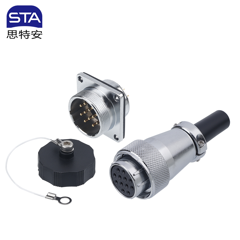 Разъем WS24: Авиационный Штекер и Квадратный фланец Розетка