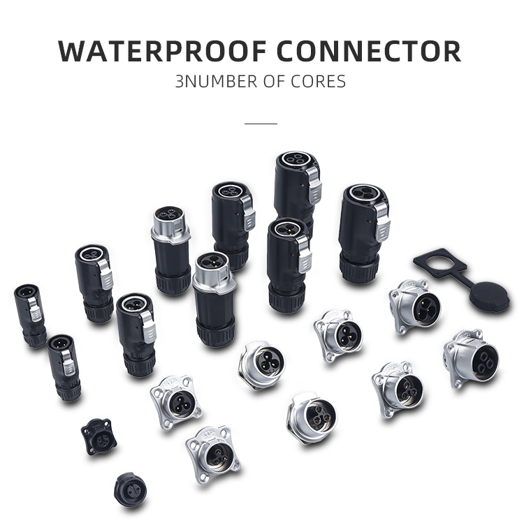 Водонепроницаемый разъем LP20 IP68 3 pin | Промышленный штекер